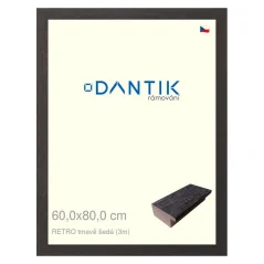 DANTIK obraz, puzzle, fotorámik 60x80 | RETRO tmavosivá (Plexi Clear)