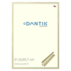 DANTIK obrázok, puzzle, fotorámik 21x29,7 | ALU profil 7001 zlatá lesklá alternatíva (sklo číre)