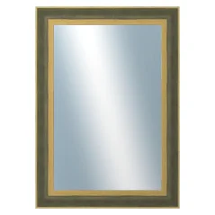 DANTIK - Zarámované zrkadlo - rozmer s rámom cca 50x70 cm z lišty ZVRATNÁ zelenozlatá plast (3070)