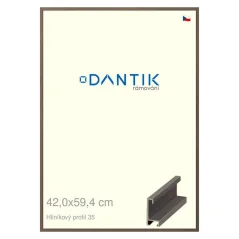 DANTIK rám na fotografie, puzzle, 42x59,4 | ALU profil 6035 Hnedý tmavý (Plexi Clear)