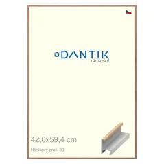 DANTIK rám na obrazy, puzzle, fotografie 42x59,4 | ALU profil 6030 Dubová dýha matný lak (Plexi Clear)