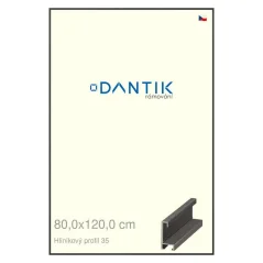 DANTIK rám na obrazy, puzzle, fotografie 80x120 | ALU profil 6035 dýha čierna (Plexi Clear)