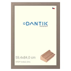 DANTIK obraz, puzzle, fotorámik 59,4x84 | STEP hnedý (Plexi Clear)