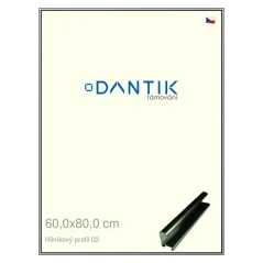 DANTIK rám na obrázky, puzzle, fotografie 60x80 | ALU profil 7002 Sivá lesklá (Plexi Clear)