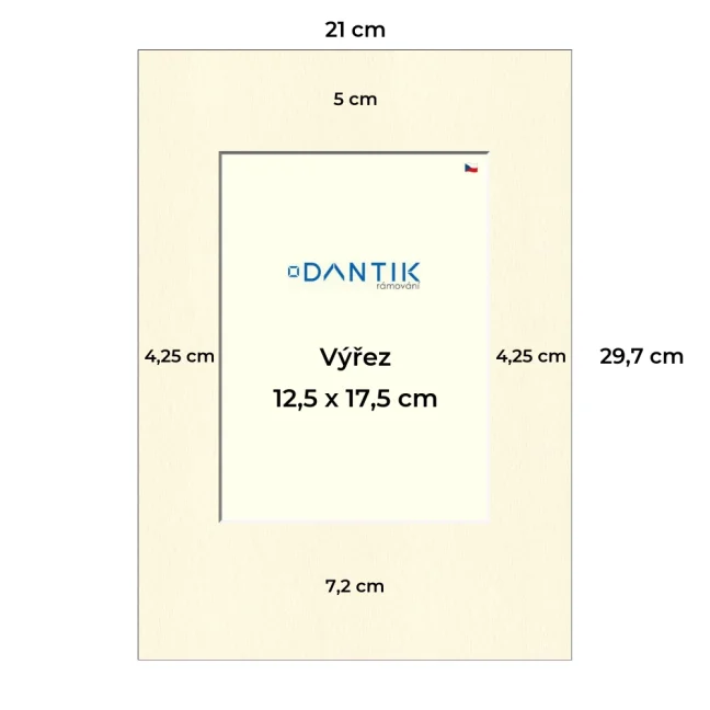 Paspartovací kartón DANTIK - P59 - 4x8452 - 21x29 - 713x18v (A4 na výšku) Paspartovací kartón DANTIK - P59 - 4x8452 - 21x29 - 713x18v (A4 na výšku)