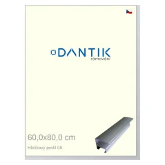 DANTIK rám na obrázky, puzzle, fotografie 60x80 | ALU profil 7005 Strieborný matný (Plexi Clear)