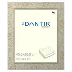 DANTIK rám na obrázky, puzzle, fotografie 40x50 | PRAHA White (Glass Clear)