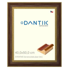 DANTIK rám na fotografie, puzzle, fotografie 40x50 | BACK červeno-zlatý plast (sklo číre)