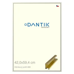 DANTIK rám na obrázky, puzzle, fotografie 42x59,4 | ALU profil 7269 Zlatý lesklý (Plexi Clear)