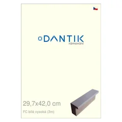 DANTIK rám na obrázky, puzzle, fotografie 29,7x42 | FC White high (Plexi Clear)