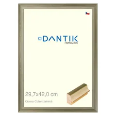 DANTIK obrázok, puzzle, fotorámik 29,7x42 | OPERA Colori green (Plexi Clear)