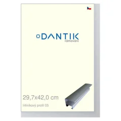 DANTIK rám na obrázky, puzzle, fotografie 29,7x42 | ALU profil 7005 Strieborný matný (Plexi Clear)