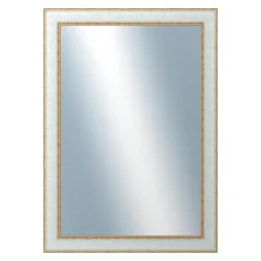 DANTIK - Zarámované zrkadlo - rozmer s rámom cca 50x70 cm z lišty - METAL bielozlatá - (3023)