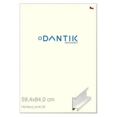 DANTIK rám na obrazy, puzzle, fotografie 59,4x84 | ALU profil 6035 Biela dýha (Plexi Clear)