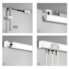 Systém na zavesenie obrazu UP Rail Installation Set White