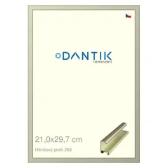 DANTIK rám na fotografie, puzzle, 21x29,7 | ALU profil 7269 Grey Pyrite leštený (Sklo číre)