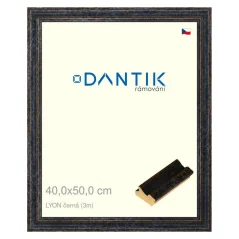 DANTIK rám na obrázky, puzzle, fotografie 40x50 | LYON čierna (sklo číre)