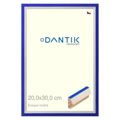 DANTIK rámik na obrázky, puzzle, fotografie 20x30 | EVOQUE modrý (sklo číre)