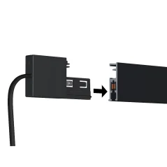 Závěsný systém na obrazy - Illume Napájecí kabel černý, vývod do boku