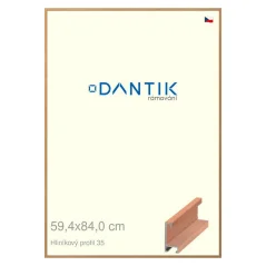 DANTIK rám na obrázky, puzzle, fotografie 59,4x84 | ALU profil 6035 Čerešňová dyha (Plexi Clear)