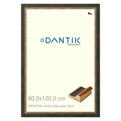 DANTIK obrázok, puzzle, fotorámik 80x120 | BACK modro-zlatý plast (Plexi Clear)