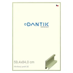 DANTIK rám na obrazy, puzzle, fotografie 59,4x84 | ALU profil 6035 Dýha farebná zelená pastelová (Plexi Clear)