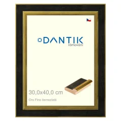 DANTIK obraz, puzzle, fotorámik 30x40 | Oro Fino čierna a zlatá (Plexi Clear)