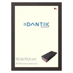 DANTIK obraz, puzzle, fotorámik 50x70 | RETRO tmavosivá (Plexi Clear)