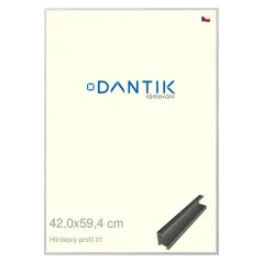 DANTIK rám na obrázky, puzzle, fotografie 42x59,4 | ALU profil 7001 Strieborný lesklý (Plexi Clear)