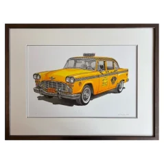 Zarámovaný obraz NY taxi checker
