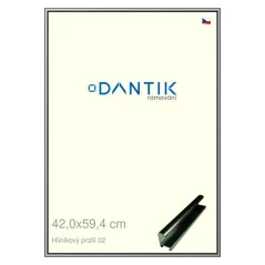 DANTIK rám na obrázky, puzzle, fotografie 42x59,4 | ALU profil 7002 Sivá lesklá (Plexi Clear)