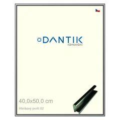 DANTIK rám na obrázky, puzzle, fotografie 40x50 | ALU profil 7002 Sivý lesklý (sklo číre)