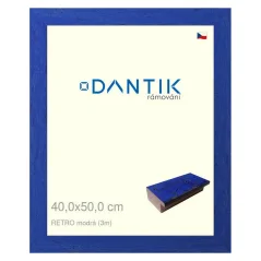 DANTIK obrázok, puzzle, fotorámik 40x50 | RETRO modrý (sklo číre)