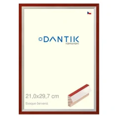 DANTIK obraz, puzzle, fotorámik 21x29,7 | EVOQUE červená (sklo číre)
