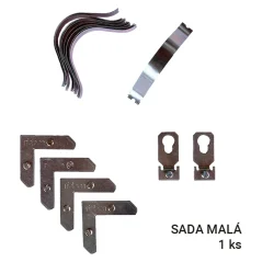 Kovanie na ALU rámy MALÝ mont. kanál - SADA na 1 rám
