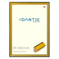 DANTIK obrázok, puzzle, fotorámik 29,7x42 | INCLINATA farba žltá (Plexi Clear)