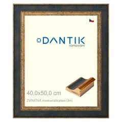 DANTIK obrázok, puzzle, fotorámik 40x50 | BACK modro-zlatý plast (Plexi Clear)