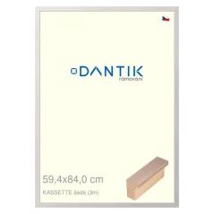 DANTIK obraz, puzzle, fotorámik 59,4x84 | KASSETTE sivá (Plexi Clear)