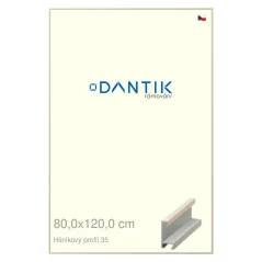 DANTIK rám na obrazy, puzzle, fotografie 80x120 | ALU profil 6035 Slonovinová dýha (Plexi Clear)