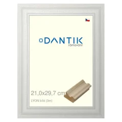 DANTIK rám na fotografie, puzzle, 21x29,7 | LYON White (sklo číre)