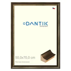 DANTIK obraz, puzzle, fotorámik 50x70 | Ferrosa bronz (Plexi Clear)