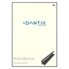 DANTIK rám na obrázky, puzzle, fotografie 70x100 | ALU profil 7002 Platinum matt (Plexi Clear)