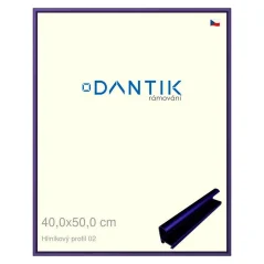 DANTIK rám na obrázky, puzzle, fotografie 40x50 | ALU profil 7002 modrá Azur matná (sklo číre)