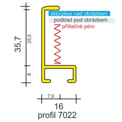 Rámová lišta DANTIK - 7022004 - Strieborná matná