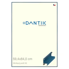 DANTIK rám na obrazy, puzzle, fotografie 59,4x84 | ALU profil 6030 Kráľovská modrá dýha (Plexi Clear)