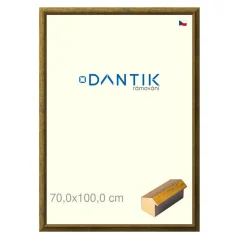 DANTIK rám na fotografie, puzzle, 70x100 | Forgia Gold (Plexi Clear)