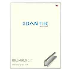 DANTIK rám na obrázky, puzzle, fotografie 60x80 | ALU profil 7269 Strieborný matný (Plexi Clear)
