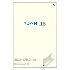 DANTIK rám na obrazy, puzzle, fotografie 80x120 | ALU profil 6035 Biela dýha (Plexi Clear)