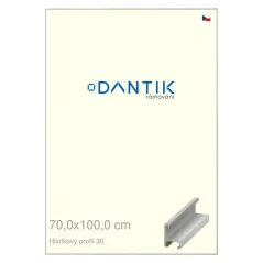 DANTIK rám na obrazy, puzzle, fotografie 70x100 | ALU profil 6030 Dýha farebná sivá svetlá (Plexi Clear)