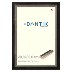DANTIK rám na obrázky, puzzle, fotografie 20x30 | AMALFI piccola čierna (sklo číre)